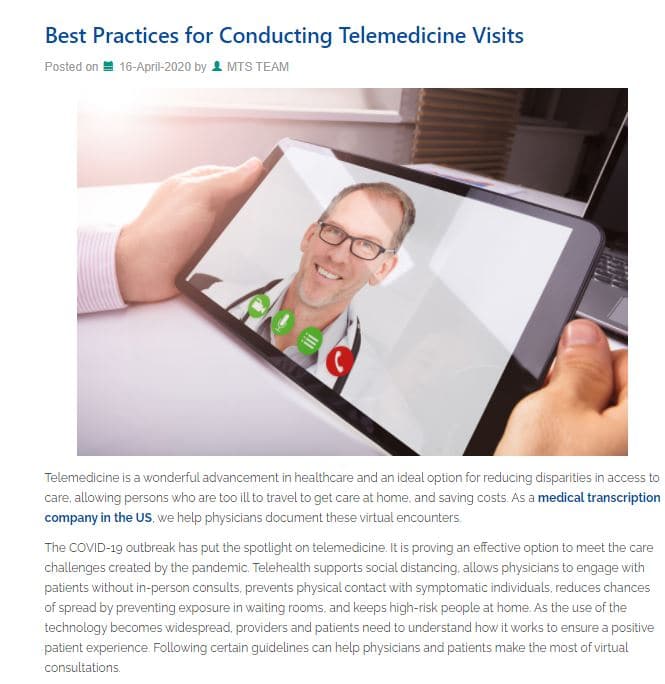 Telemedicine Visits