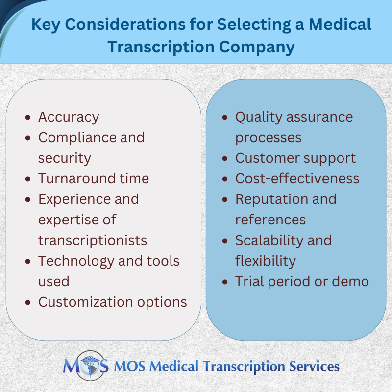 Key Considerations for Selecting a Medical Transcription Company